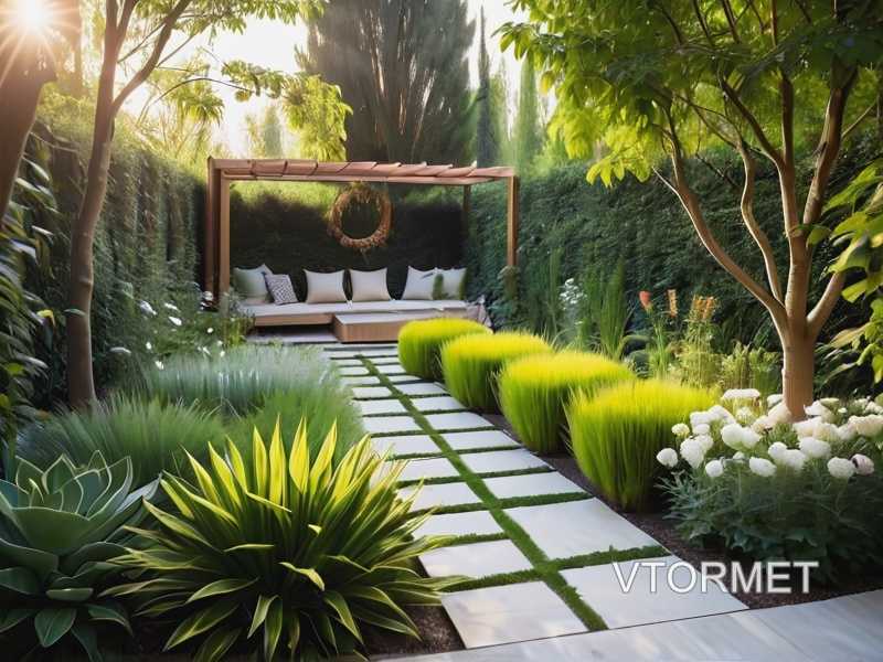 Сочетание растений по высоте и текстуре